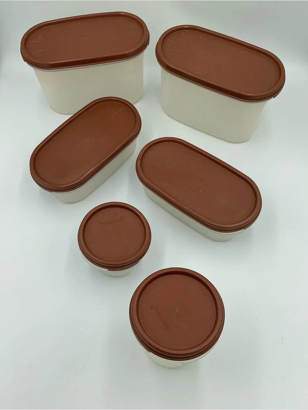 Vintage Tupperware Modular Mates Brown Set Made In USA 6 Pieces
